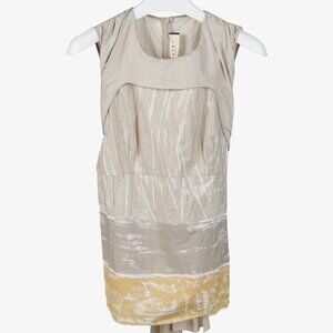 Marni Beige Ochre Yellow Print Tie-Back Blouse